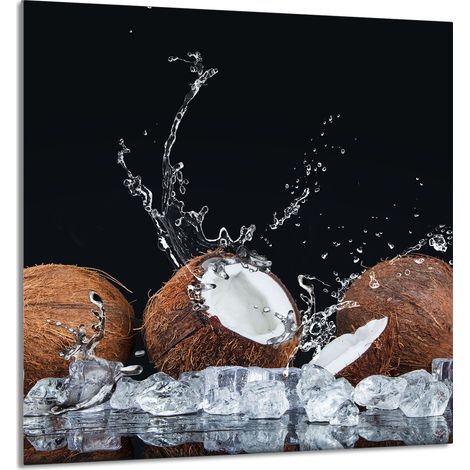 Panneau de verre pour la cuisine 60x65 Noix de coco (1/5)
