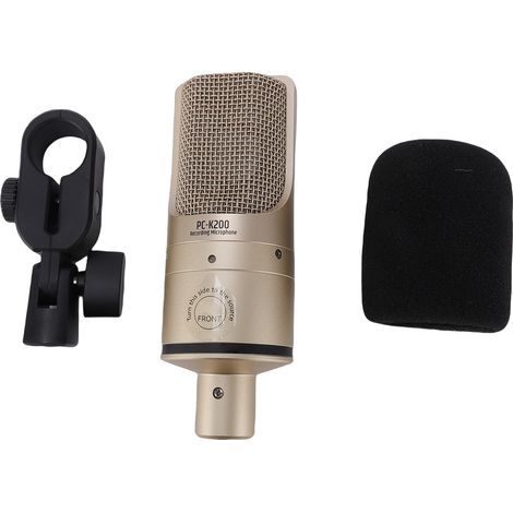 Microphone d'enregistrement professionnel égaliseur 3 bandes connecteur XLR indicateur de puissance de circuit à faible bruit micro capacitif pour PC téléphone Studio instrument de chant en direct (1/5)