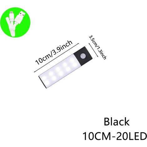 Veilleuse LED sans fil à détecteur de mouvement, rechargeable par USB, pour placards et armoires, avec rétroéclairage intégré. (1/5)