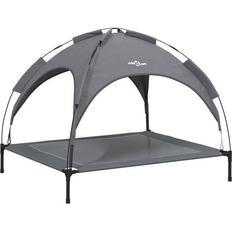 Lit pour chien avec auvent anthracite tissu Oxford et acier (1/5)