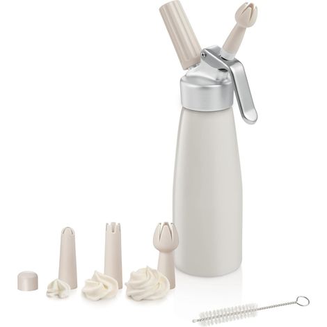 Tescoma 630546 Sifone per panna montata 0,5 litri, Alluminio, con 3 beccucci decoratori, linea Delícia (1/5)