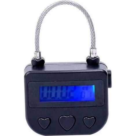 Lock Smart Time Serrure, Verrouillage de l'heure d'écran LCD, Minuterie électronique de voyage multifonction, Cadenas temporaire temporaire rechargeable USB étanche (1/4)