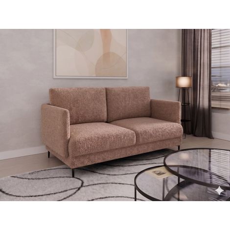 Sofa Designersofa HELMER 2-Sitzer Stoff Baloo Cappuccino