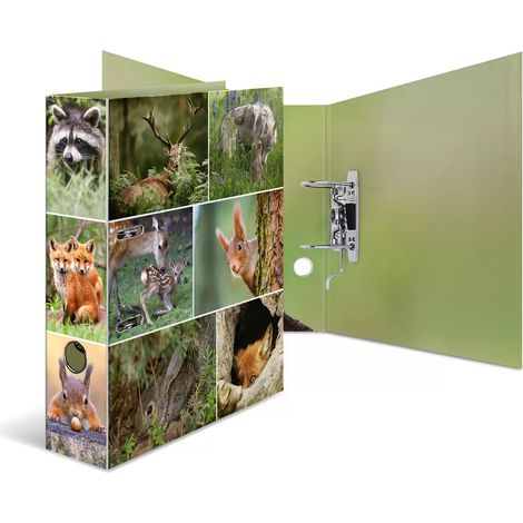 HERMA Ringbuch Animals mit Waldtiermotiv, A4, 70 mm, mit Innenprägung, 1 Ordner mit Motiven (1/3)