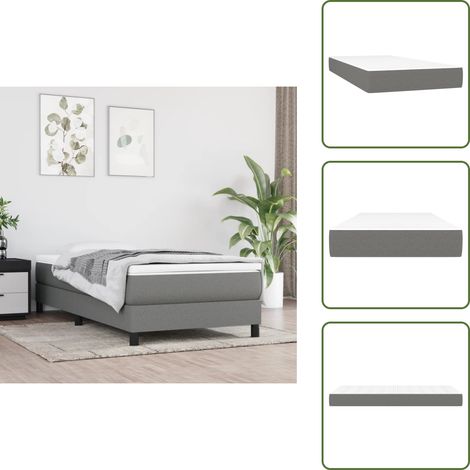 Matelas de lit à ressorts ensachés Gris foncé 100x200x20 cm - Matelas À Ressorts Ensachés - Matelas Confortable - Matelas Gris - Matelas Double - Literie (1/5)
