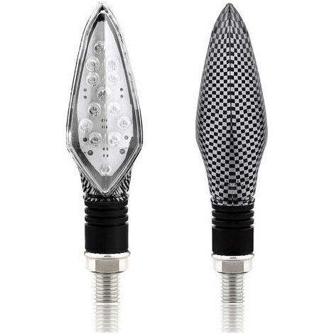Moto LED Clignotants Clignotants Avant Arrière Indicateurs pour Moto Universal Running Light, 16LEDs, 2pcs - Serpent et Noir (1/4)