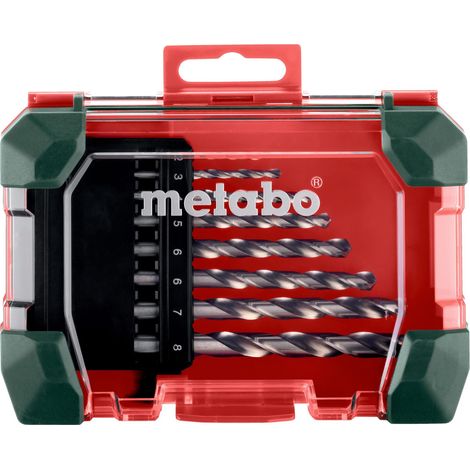 metabo HSS-G Set de Brocas para Metal, Juego de 8 Piezas de 3 a 10 mm
