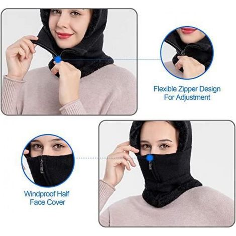 Cache-cou cagoule chaud d'hiver de ski - Noir - Respirant - Sports d'hiver (1/4)