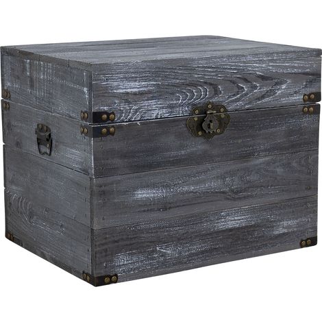 Holztruhe Elsa schwarz shabby (1/5)