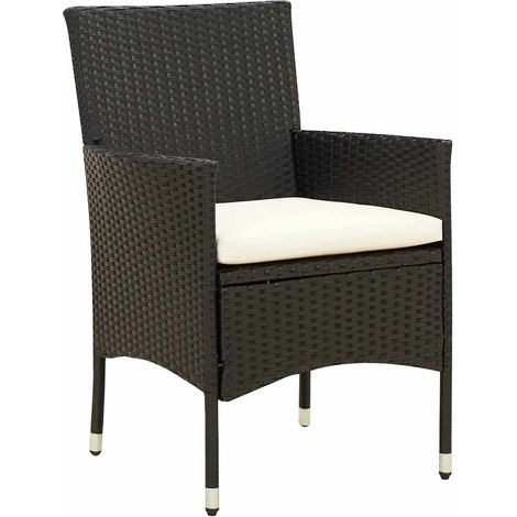 Maison Exclusive - Gartenstühle mit Kissen 2 Stk. Poly Rattan Sch (1/5)