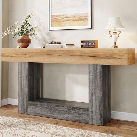 Mueble recibidor con estante 160x30x82,5 cm OKMYHOME