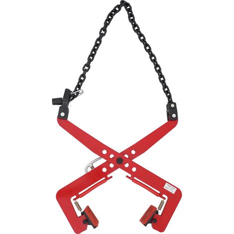 Pince à pierre - Pince de levage - Pour charges lourdes jusqu'à 350 kg - Couleur rouge - Pas d'effort de montage - Ouverture des mâchoires réglable de 30 à 51 cm (1/5)