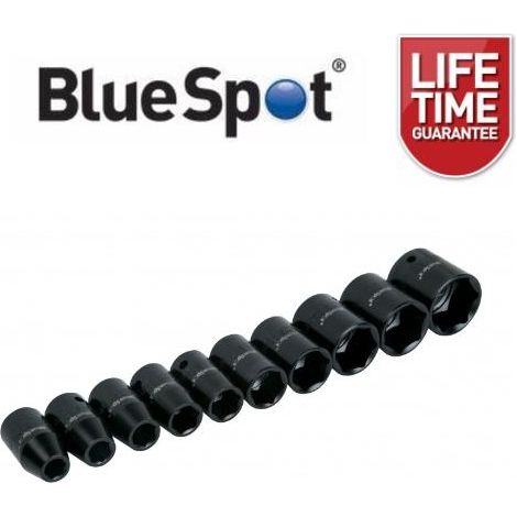 BlueSpot Tools 1537 1/2in Metric Impact Socket Set 9-27mm 10 Piece B/S1537