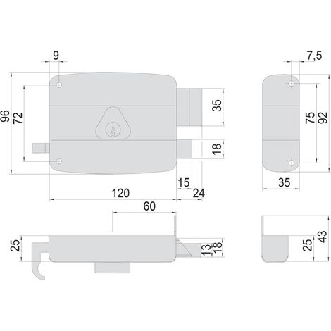 Erratura Portoncino da Applicare per Cisa Legno Art 50121 Sx e 60