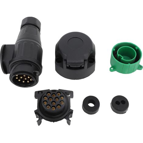Adaptateur de Prise de Remorque, Connecteur de Faisceau de Câblage de Remorque, Adaptateur de Lumière de Remorque avec Accessoires DC 12 V 13 Broches pour Remorque de Voiture,. (1/5)
