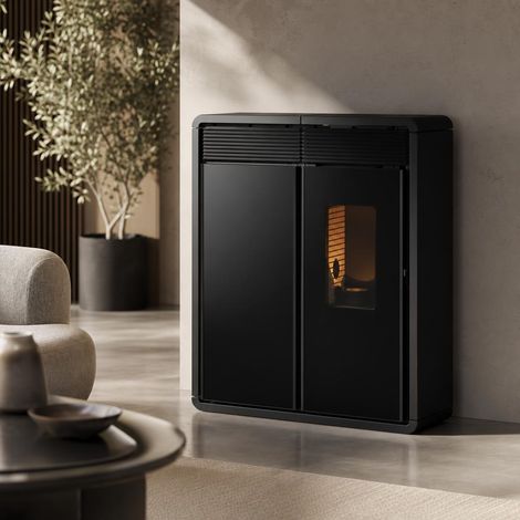 Estufa de pellets de pasillo Idunn 14 kW canalizable Muspel, sistema turbuladores autolimpieza +  Wi-Fi (1/5)
