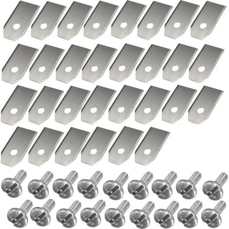 Lames de coupe pour tondeuse à gazon (argentées, 30 pièces) en acier inoxydable, 0,7 mm, compatibles avec les tondeuses Husqvarna Automower et Gardena. (1/5)