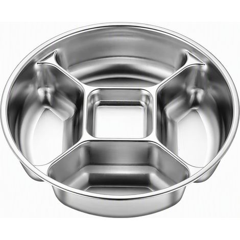 Plateau cinq compartiments en inox 316 extra-épais (1/5)
