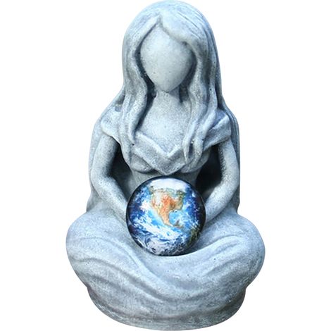 Statue de Résine Gaia 8×5×4cm Gris Statue Déesse Art Décoration Maison Cadeau Unique (1/5)