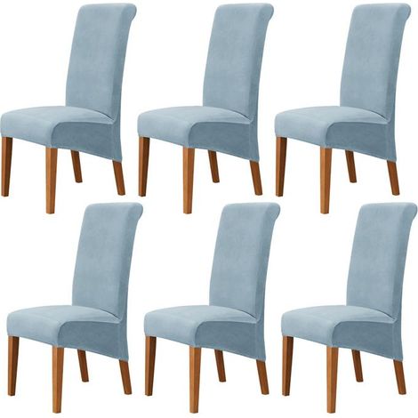 Housse de Chaise XL Salle à Manger 6 pieces Extensible Couverture de Chaises Dossier Haut Amovible et Lavable Housses de Chaises,I (1/5)