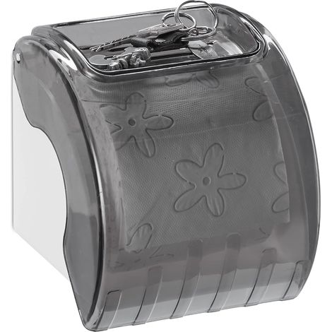 CCYKXAToilet Paper Holder with Storage and Lid, Plastic Stand HxWxD: 15 x 13.5 x 15 cm, Grey-Green (1/5)