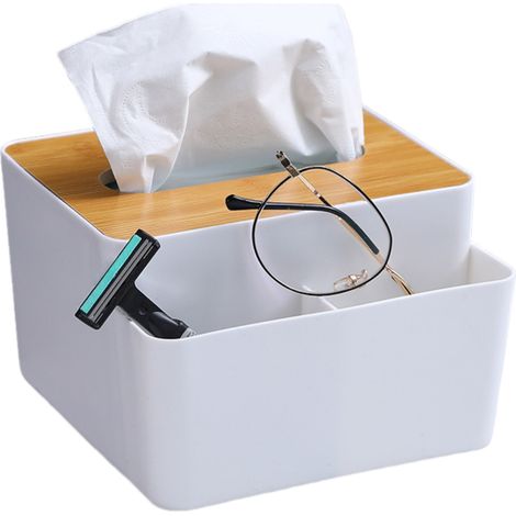 Boîte à mouchoirs de bureau simple en bois, boîte de rangement pour papier, cadeau pour la maison ou la voiture (1/5)