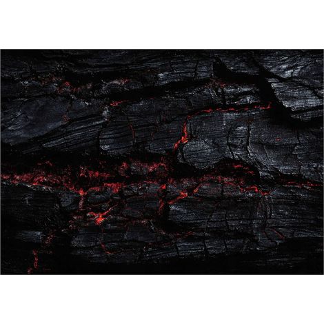 Fototapete Abstrakt Schwarz Lava 250x175 cm Einfache Montage Hochwertige Flizelinqualität (1/5)