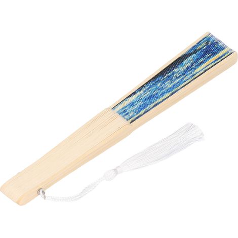 Éventail pliable à main en bambou de 21 cm, idéal pour se rafraîchir en été, pour les spectacles, la décoration intérieure (Type 2). (1/5)
