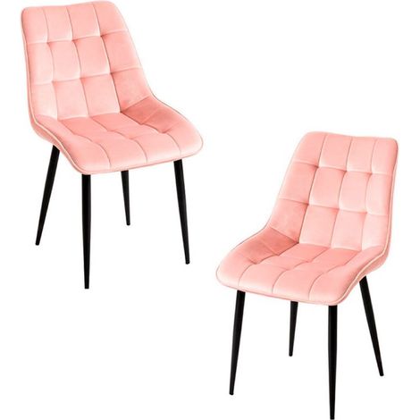 Packs Sillas Comedor - Pack 2 Sillas Cade Terciopelo - Rosa (1/5)