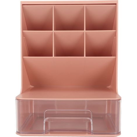 Trousse de bureau rose avec tiroir, grand rangement de stylos pour étudiant, coins arrondis, organisateur de bureau pour école, capacité élevée