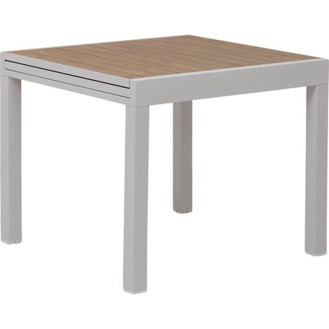 Table de jardin carrée en aluminium blanc Ayden (1/5)