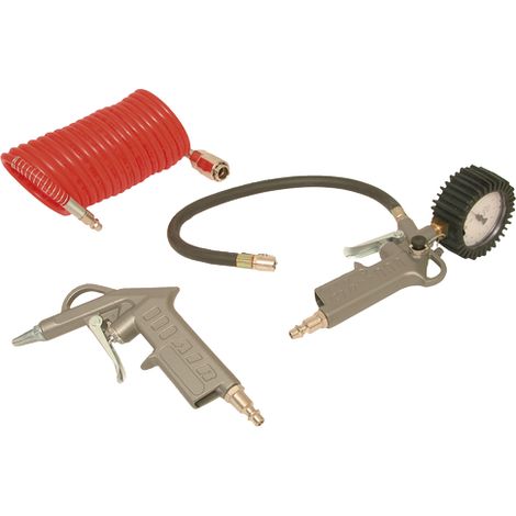 Lacme – Kit pour compresseur 3 pièces – Soufflette, pistolet et tuyau en aluminium – Outils robustes pour usage professionnel (1/5)