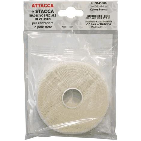 Nastro con strappo Per Zanzariere Mm 10 X 6,6 Mt - Col. Bianco