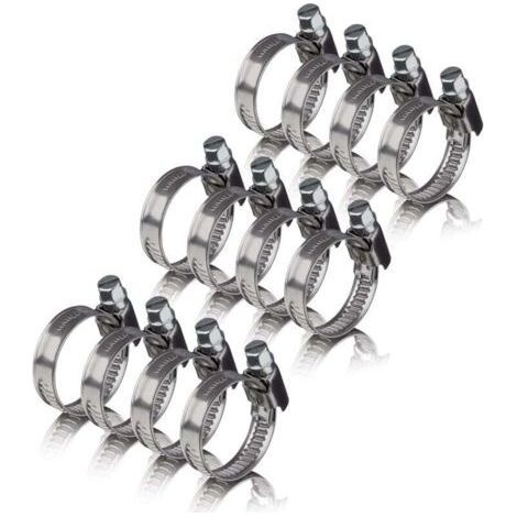 Ulisem12 Stainless Steel Hose Clamps 16-25mm - Professional V2A Stainless Steel Hose Clamps for Washing Machines, Dishwashers Hose Clamps 16-25mm (1/4)
