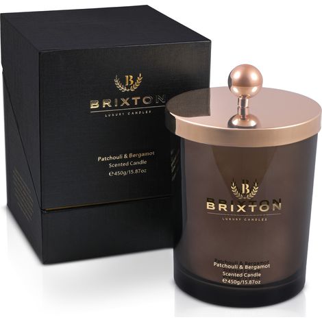Bougie parfumée en verre Brixton 450g Patchouli & Bergamote Homms (1/5)
