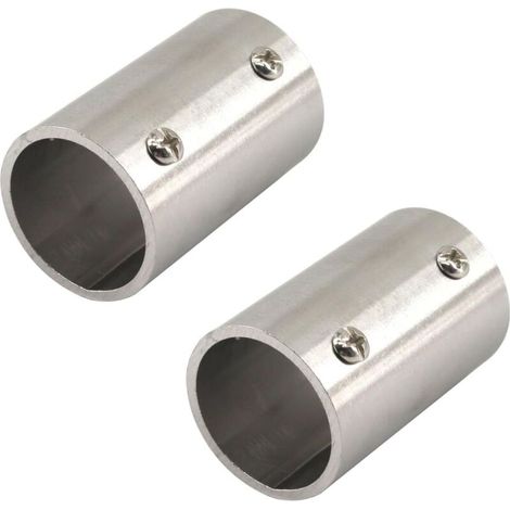 32mm Stainless Steel Straight Pipe Fitting for Tube Rod Connector for Shelves, Hanging Bars, Fences, Handrails (2 Pieces) (1/5)
