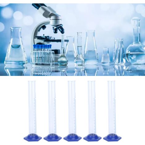 Cylindres gradués de 250 mL, cylindres gradués en verre, matériel de laboratoire, vendus par lots de 5. (1/5)