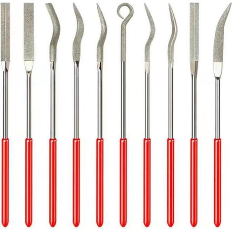 Mini Limes Diamantées pour Sculpture et Travail du Bois, Outils à Main Antirouille pour Polissage, Ébavurage et Façonnage Précis, Fourniture pour Bricolage et Gravure (1/5)