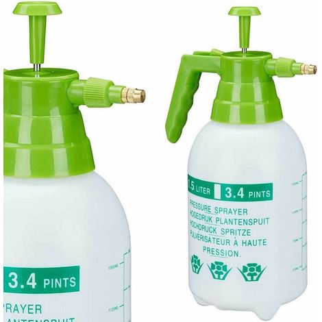 TrAdE Shop Traesio - Spruzzatore A Pressione 1,5 Lt Ugello Regolabile In Ottone Da Giardino Pesticidi - (1/3)