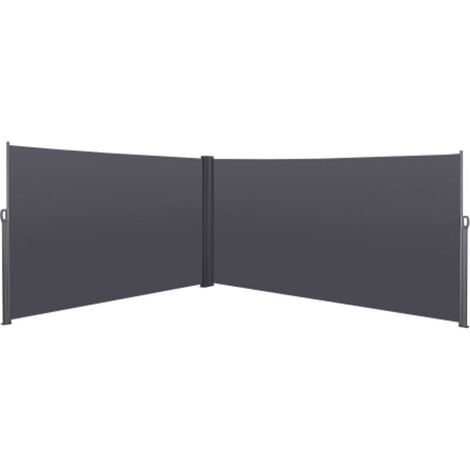 Store latéral extensible pour balcon, jardin et terrasse, brise-vue, coupe-vent, imperméable, protection solaire, 180 x 600 cm, gris (1/5)