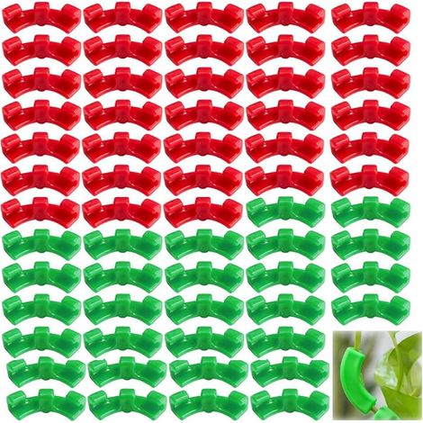 100 piezas de dobladores de plantas, dobladores de plantas de 90 grados, dobladores de plantas, pinzas para doblar plantas, para flores, verduras, árboles frutales (rojo, verde) (1/5)