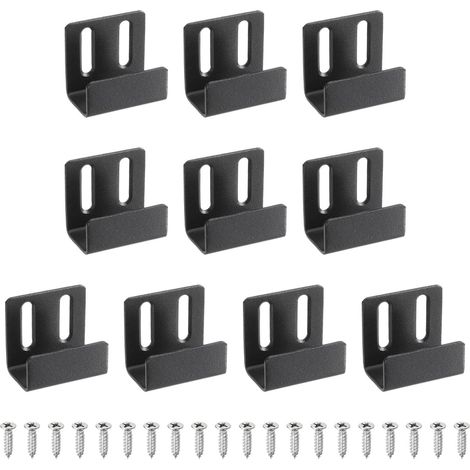 Lot de 10 crochets muraux réglables et robustes en acier inoxydable avec vis pour cadre photo miroir, noir, largeur intérieure de 20 mm (1/5)