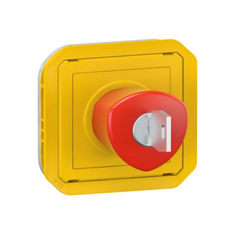 Legrand 069548L Maniglia di emergenza con sblocco a chiave, in plexo, personalizzabile, grigio/giallo