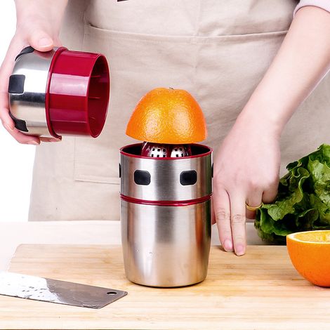 Extracteur manuel de jus d'orange en acier inoxydable pour la maison Extracteur de jus d'orange et de citron Tasse à jus 9,518,5cm, 1pc (1/4)