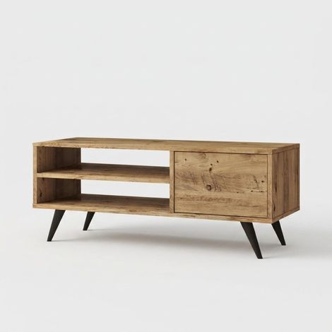 Soporte para TV con estantes y puerta para sala de estar Daren