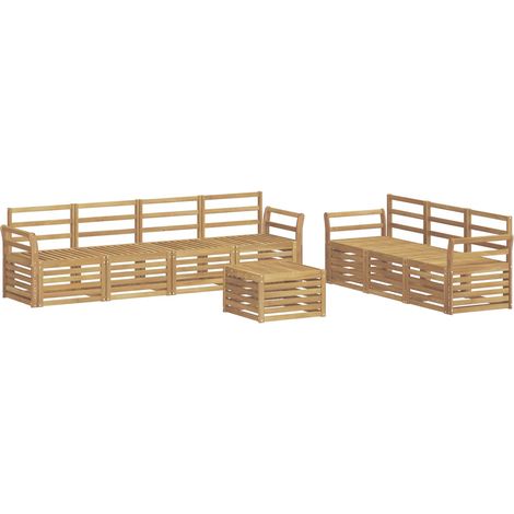 Outdoor Sofa Set 8 pcs White Solid Acacia Wood vidaXL (1/5)