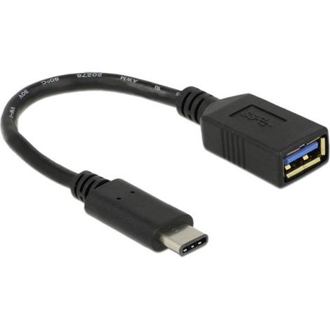 Adaptateur USB 3.0 Delock 65634 - [1x USB-C® mâle - 1x USB 3.0 femelle type A] - 15.00 cm - noir (1/3)