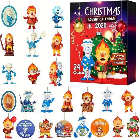 Klassischer Adventskalender der Gebrüder Miser, dekorativer Anhänger „Feuer und Eismann“ aus Acryl, Überraschungsbox (1/5)