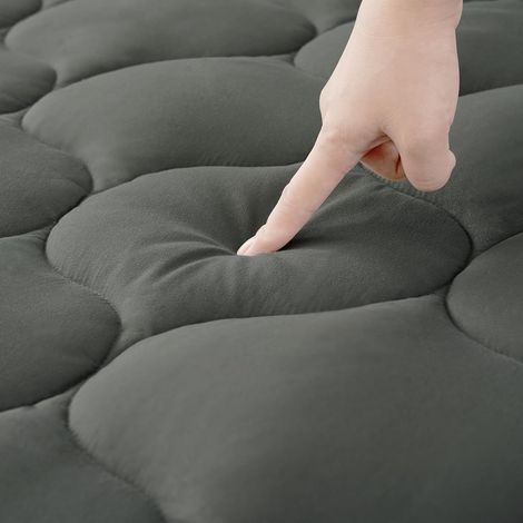 Mattress Topper 120 x 200 cm, Soft Mattress Topper, Deep Pocket Mattress Topper, Machine Washable Mattress Protector, Dark Grey (1/5)