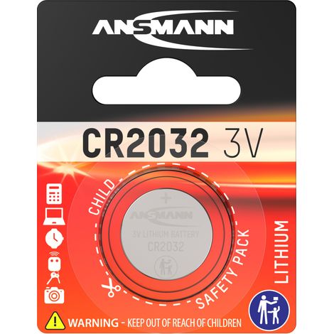 ANSMANN 10x CR2032 Batterie Lithium Knopfzelle 3V /für TAN-Gerät, Uhren, etc.